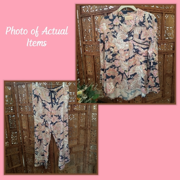 Papinelle Ella Cozy Woven Pajama Set Small EUC - Picture 4 of 10